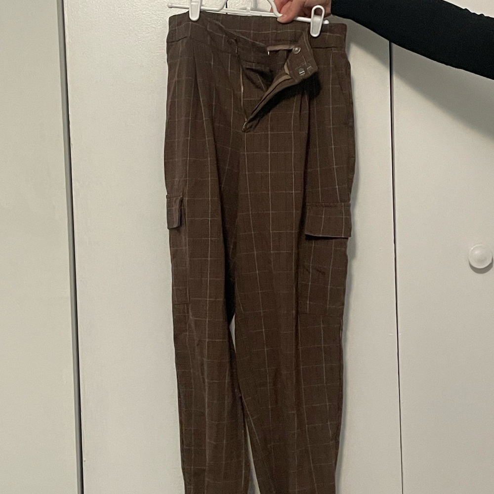 Brown Checkered Women’s Pants